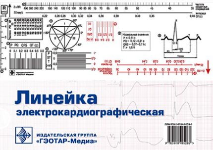 Линейка электрокардиографическая. ЭКГ-линейка для расшифровки электрокардиограммы снятой со скоростью 50 или 25 мм/с.-ГЭОТАР-Медиа, 2025
